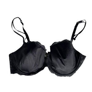 Chantelle Woman's Sz 38DD Black Rive Gauche Bra Underwire Double Straps Sexy